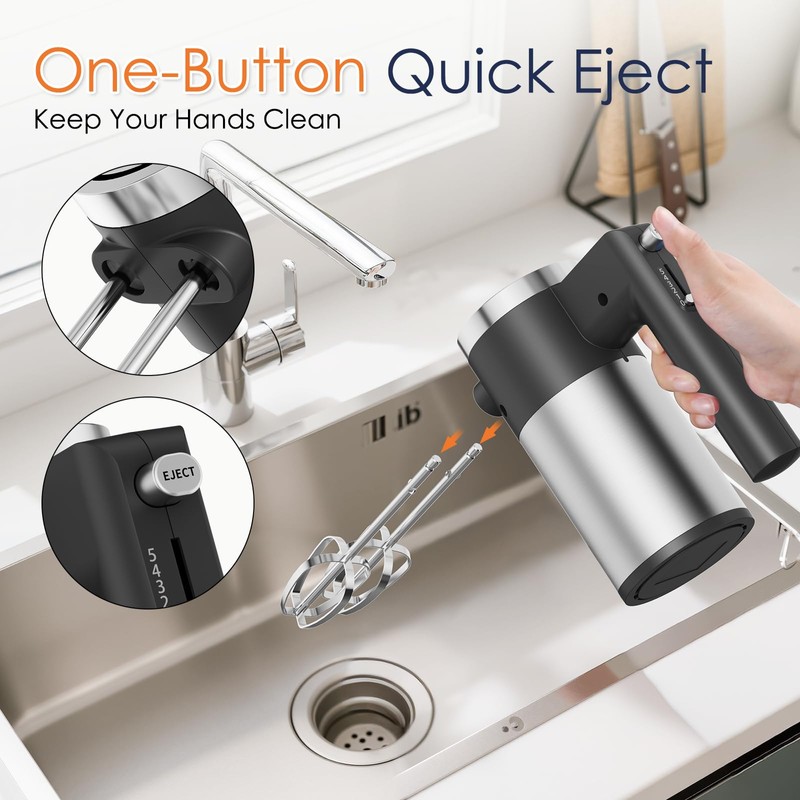 Powerful 600W Hand Mixer, 5-Speed Electric Hand Held Mixer for