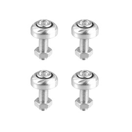 X AUTOHAUX 4 Pcs Aluminum Alloy License Plate Bolt Screw Nuts for Car Motorcycle Silver Tone