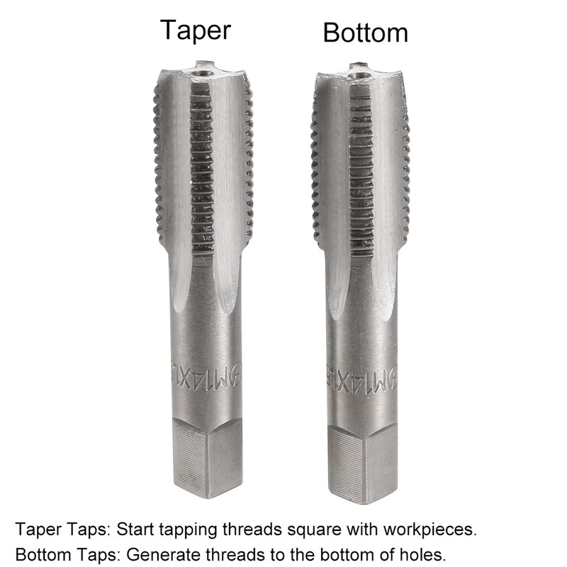 sourcing map Metric Hand Tap M14 Thread 1.5 Pitch 4