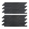 12 Sheets Black Peel and Stick Backsplash, Brushed Metal Subway