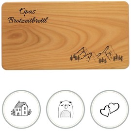 HOFMEISTER® Breakfast Board Engraved Name Motif - Sustainable Board Made of Cherry Wood - Individual Gift with Personalisation, Bread Board, Vesper Board, 22 cm