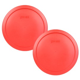 Pyrex 7402-PC 6/7-Cup Red Food Storage Replacement Lids - 2 Pack