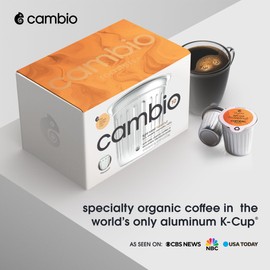 Cambio Roasters® Hazelnut Coffee Pods - New Aluminum Pods, Organic Coffee K Cups, Light Roast K Cup Coffee, Works With Keurig, 60 Count