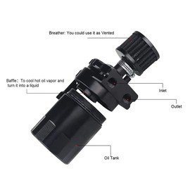 AIMALL Universal 300ml Oil Catch Can Kit Aluminum Baffled Dual Cylinder with Breather System for Petrol and Diesel Engines, 2.68-Inch Diameter Compact Design