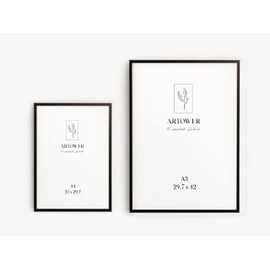 Artower® Picture Frame Black Metal Thin Frame for DIN A4 21 x 29.7 cm Poster Frame Large Collage Picture Frame Metal 21 x 30 cm Aluminium Slim Picture Frame Black Poster Frame
