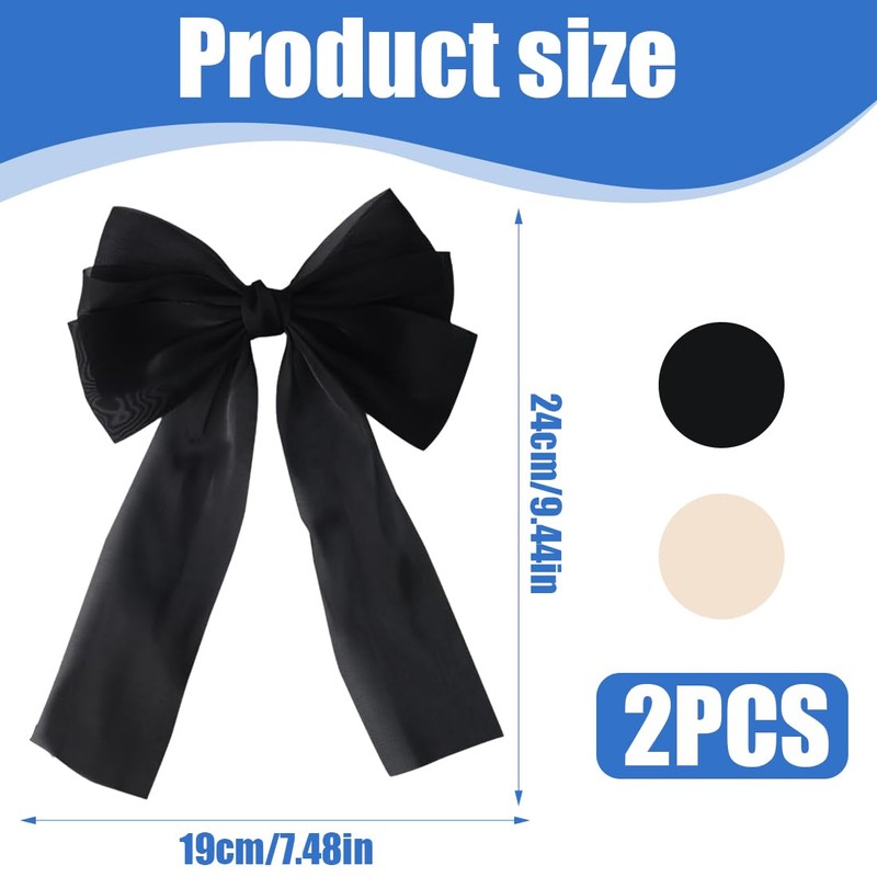 XPEX 2 Pcs Bowknot Hair Clips Big Bow Hair Clips