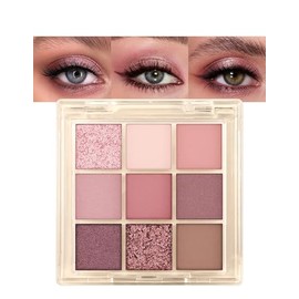 Erinde Paleta de Sombras de Ojos con Purpurina 9 Colores, a las arrugas | Sombras de Ojos Brillantes de larga duración, resistentes al agua, sombras d