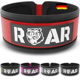 Roar® Weight Lifting Belt Men and Women, Lifting Belt for Gym, Powerlifting Belt, Weightlifting Belt, Deadlift Belt, Crossfit Belt, Fitness Belt Men, Power Belt (Red, S)