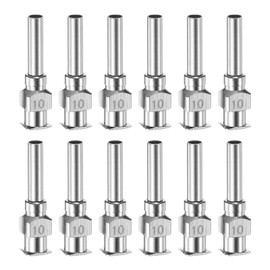 QUARKZMAN Pack of 12 10 Gauge Stainless Steel Dosing Cannulas, 1/2 Inch All Metal Glue Needle Tube Blunt Tips Luer Lock for Thick Ink Glue Laboratory Use