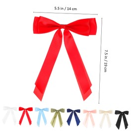 NOLITOY 8 Pcs Bow Hair Clips Alligator Clips for Women Durable Non Slip Hair Barrettes Pure White Navy Blue Red Green Versatile for Women