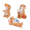 5pcs Bunny Figurines Cute Style Resin Material Decorative DIY Micro