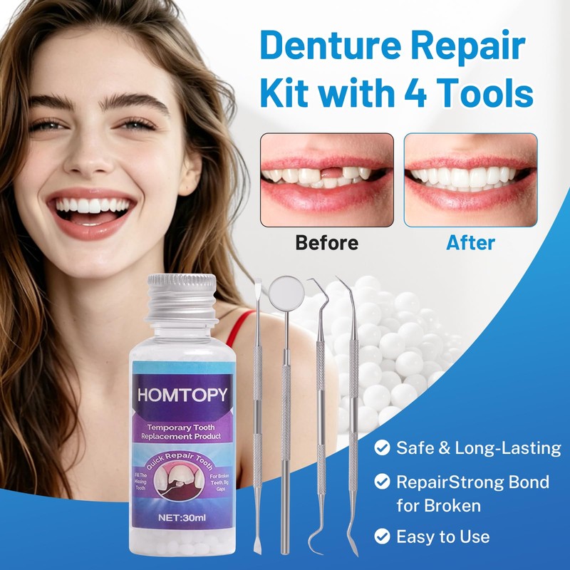 Temporary Cosmetic Tooth Kit – Moldable Tooth Beads for Missing