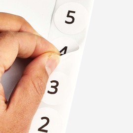 Set of 8 Number 1-100 Labels 25mm Round Number Stickers Paper for Numbering