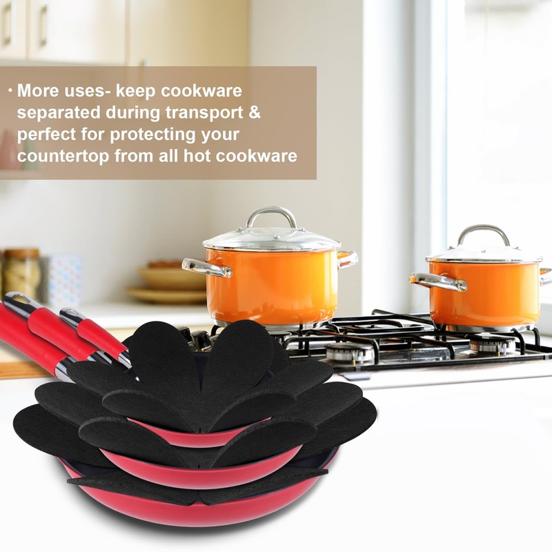 Flintronic Pot Pan Protectors, 6PCS Pan Protectors for Stacking, 32CM