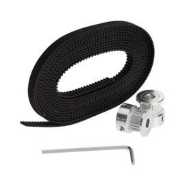MUXSAM 2m GT2-6mm Open Belt KIT, 2Pcs GT2 Aluminum Timing Belt Pulleys and 1 Pc Allen Key for 3D Printer