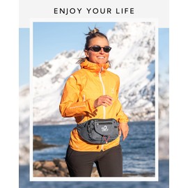 Waterfly Bum Bag for Men and Women, Sports Belt Bag, Waterproof Waist Bag with 5 Compartments, Ideal for Outdoor, Cycling, Travel, Hiking, grey