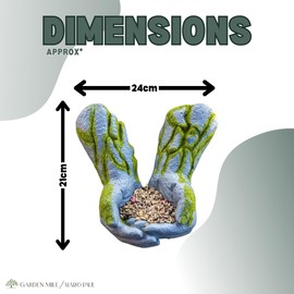 Garden Mile Novelty - Garden Ornaments Outdoor Animal Statue with Grass, Free Standing Hand Bird Feeder Figurine Garden Statue and Sculpture for Outdoor, Indoor, Garden, Patio, Lawn, Decor (HAND)