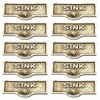 Switch Plate Tag "SINK" Name Sign Label Lacquered Pack Of