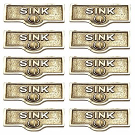 Switch Plate Tag "SINK" Name Sign Label Lacquered Pack Of 10 Renovators Supply