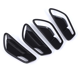 Lcojicep Car Inner Door Handle Bowl Cover Trim Compatible with Hyundai Tucson/Santa Cruz 2022-2024 Inner Door Handle Bowl Cup Bottom Protector Cover Decorative Accessories (Piano Black)
