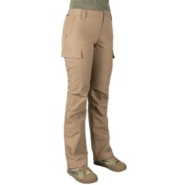 LAPG Women's Gear Stretch Tactical Pants, 7 Pocket Cargo Pants for Women, Durable Flex Ladies Work Pants for Outdoor & Hiking, Coyote, 8 Short