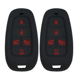 2 Key Fob Covers Fit for：2021 2022 2023 5 Buttons Remote Case Protector Silicone Fit for Tucson Palisade Sonata Santa Fe HEV PHEV Cruz Ioniq5 N line | RPKEY Key Shell (2 Pics)