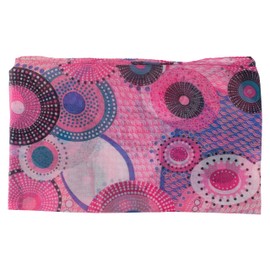 fashionchimp Women Loop Circle Pattern Psychedelic Print Tube Scarf Summer Scarf for Women, pink-coloured