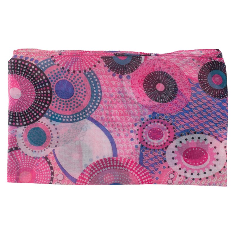 fashionchimp Women Loop Circle Pattern Psychedelic Print Tube Scarf Summer