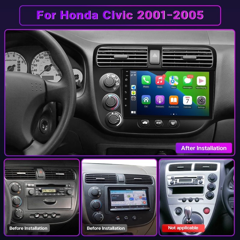 Leadfan Car Stereo Radio for Honda Civic 2001 2002 2003