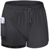 Blevonh Pantalones cortos de yoga para mujer, 2 en 1,