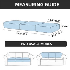 AIAMIXO Velvet Stretch Couch Cushion Covers Sectional Durable Seat Cushion Sofa Cover Sofa Cushion Protector Covers for Chair Loveseat Sofa Cushion (Camel, 3 Seat Covers)