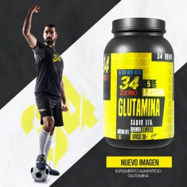 34 Zero Glutamina En Polvo 100 Servis 1kg Varios Sabores                                                                                              