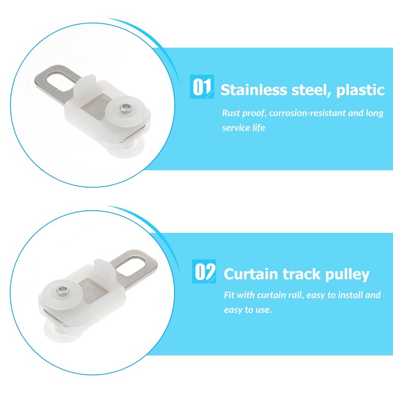 HOMSFOU 50pcs Curtain Pulley Ceiling Curtain Rod Window Rod Slides