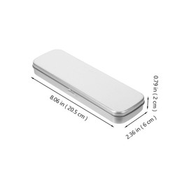 FONDOTIN Estuche Metálico Para Lápices 5 Piezas Portalápices para útiles escolares Caja Rectangular Mate Organizador 8.07X2.36X0.78In Plata