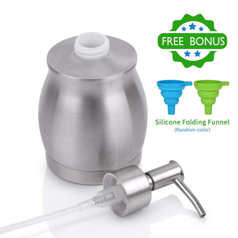 LALA DOLCE Stainless Steel Countertop Soap Dispenser Liquid Bottle and