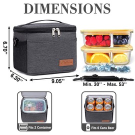 TuErcao Mini Cooler Small Ice Chest Leakproof Soft Cooler Bag for Beach Camping Travel Cooler for Car, Insulated Cooler Lunch Box for Men Work Picnic, Dark Grey