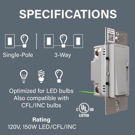 Legrand Radiant 150-Watt Single-Pole/3-Way LED Advanced Dimmer, Gray