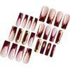 Long Press on Nails Square French Tip Fake Nails with