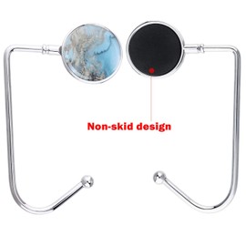 LESHIRY Purse Hook Hanger, Purse Table Hook Holder Bag Hanger, Handbag Storage Decor Table Hook for Women (Pink+Blue Marble Hook)