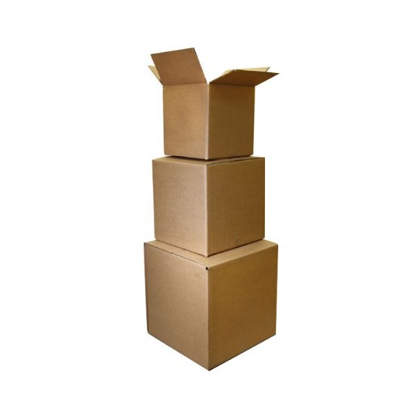 The Boxery 4x4x4'' Corrugated Shipping Boxes 100 Boxes