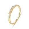 Ever Faith Opal Rings for Women, 925 Sterling Silver CZ