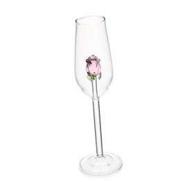PartyKindom Glasses with Inner Rose Design - Elegant Wine Glasses for Weddings - Birthdays Parties and Special Celebrations Idea