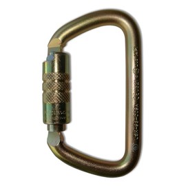 ProClimb USR-98-C09A NFPA D Carabiner Twist Lock, Zink Plated Finish, Large
