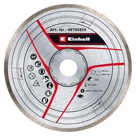 Original Einhell Diamond Cutting Disc 200 x 25.4 mm (Tile Cutter Accessories, Diameter 200 x 25.4 mm, 4 mm Diamond Edge, Max. 7650 min-1, for Einhell Tile Cutting Machines)