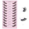 FANXITON Half Lashes Natural Look Wispy 10 Pairs Cat Eye