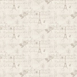 MyTinyWorld Pack of 5 Dolls House Light Grey Vintage French Themed Wallpaper Sheets
