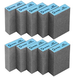 Onarway Sanding Blocks 10 Pack, Coarse and Fine Sanding Sponges - 60/80/100/120/180/220 Grits 6 Different Specifications, Wet and Dry Dual-use, Washable and Reusable