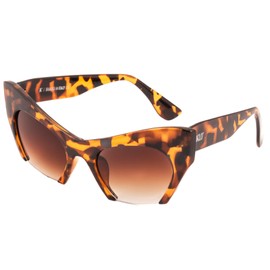 KISS NIKITA Women's Sunglasses - Thick Pointed Cat Eye Frame for Seductive & Distinctive Look - UV400 Lenses Sun Protection - Retro with Modern Touch & Stylish Elegance, Havana V1, Unit size