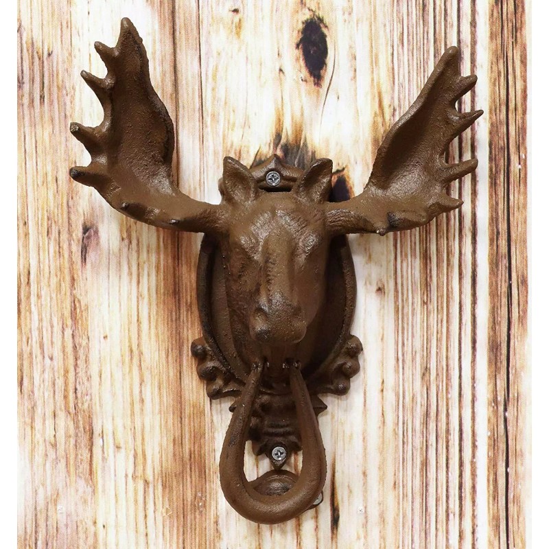 Ebros Rustic Western Forest Horned Bull Moose Head Cast Iron