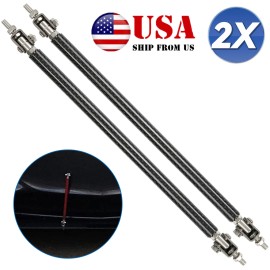 XUKEY Carbon Fiber Adjustable 8''- 13'' Bumper Lip Splitter Strut Rod Tie Support Bar